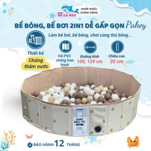Bể Bơi Cho Bé Dễ Dàng Gấp Gọn Bể Bóng Hàn Quốc Họa Tiết Gấu Siêu Xinh Quây Bóng Cho Bé Bảo Hành 1 Năm