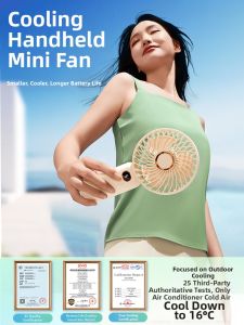 Portable Handheld Mini Fan USB Rechargeable Quiet Portable Cooling Small Electric Fan for Office Desktop Cooling High Wind Power J1074