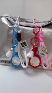 Soft Rubber Badminton Set With Heart-Shaped Keychain Hand-Woven Rope Bag Accessories Sport  Gift Ornaments