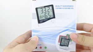 Hygrometer Thermometer Digital LCD HTC1 Alat Ukur Suhu Kelembapan HTC 1 Temperatur Humidity Clock