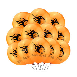 12pcs Basketball 12 Inch Latex Balloons Sports Game Balloon Decorations Kit for Basketball Birthday Baby Shower Party Supplies