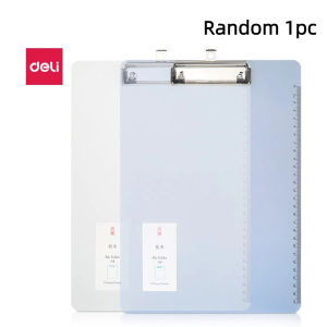 deli | A4 Transparent Plastic Clipboard with Clip and Scale Suitable for Meeting Recording and Drawing School & Office Supplies