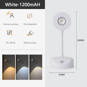 PZSUNLY USB Rechargeable Intelligent Human Sensing Wireless Wall Light Dimmable Led Spotlight For Lighting Paintings Pictures