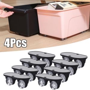 4Pcs/set Furniture Castor Self-Adhesive Mini Caster Wheels Universal Heavy Duty Storage Box Pulley Trash Can Silent Wheels