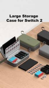 Hagibis | Hagibis Portable Carrying Case for Switch 2 Large Travel Pouch Bag for NS Accessories Charger/Cable/Dock With 14 Game Cartridges