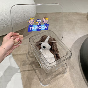 เก้าอี้นั่งพลาสติกอะคริลิกใส ชั้นวางรองเท้า ชั้นวางของสำหรับเด็ก ทนทาน ไม่ลื่น ขนาดเล็ก สำหรับใช้ในบ้าน