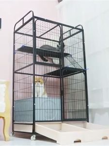 Sangkar Kucing Besar 3 Tingkat 4 Level Premium Cat Cage Large Cat House Indoor Cat Villa With Cat Litter Box