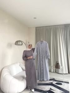 NAYLA DRESS GAMIS BUSUI TERBARU SATIN SILK MIX BRUKAT TILLE POLOS DRES KONDANGAN BURGUNDY LEBARAN SERAGAMAN M L XL XXL BISA COD