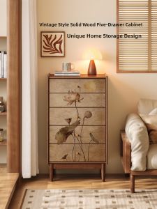MR ART | Solid Wood Walnut Five-Drawer Chest