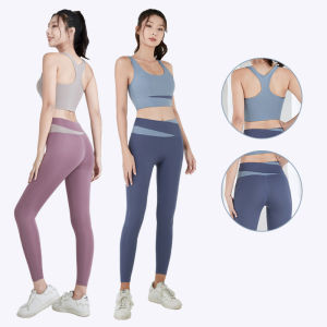 Bộ quần áo tập gym nữ vải thun lạnh co giãn 4 chiều có mút ngực - Set quần dài và áo bra KENZI-68