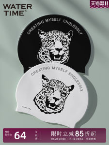 WaterTime Silicone Swimming Cap Womens Waterproof Comfortable Long Hair Special Cute Large Size Ear Protection Swim Cap