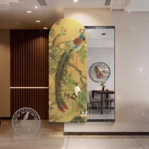 Wall Mirror Full Length Wall Mirror Full Length Mirror With Storage Dressing Mirror With Stand Dressing Mirror Vintage Style Pea Push-Pull Safe and Durable 镜子全身