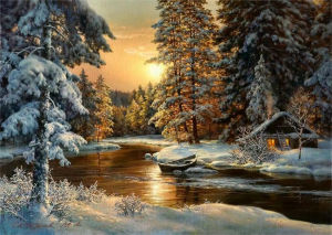 Snow Tree Winter Landscape Artwork Jigsaw Puzzle 500/1000/1200/2000PCS Stress Relief Puzzle Wall Art Decor Gift