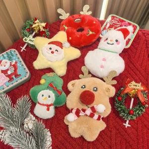 Cute Japanese Style Christmas Deer Pin Brooch Plush Personality Neckwear Fashionable Cartoon Pendants Accessory for Couples
