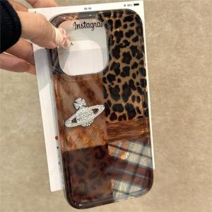 Browns Leopard Print Splicing 16Pro Phone Case 14Plus High End 15 Elegance 1312Promax Tinfoil Pattern 11 Personality X Small Niche XS Cute XSMax Flat Fruit XR Womens Set