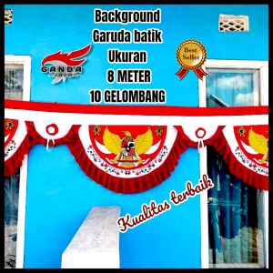 umbul umbul 17 Agustus bendera background batik 8 meter 10 gelombang