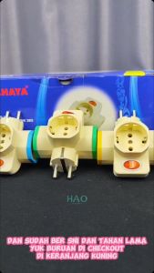 STEKER T-Arde 3 arah+SAKLAR NEON / Colokan Cabang Multi CAHAYA Kotak kontak SC-383