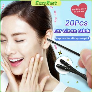 C.N. Disposable Sticky Ear Swabs 20Pcs Rotational Viscosity Cleaner Stick Remove Earwax