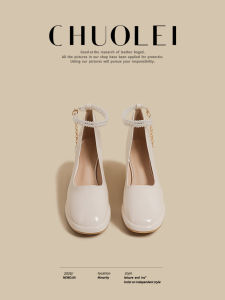 CHUOLEI | Womens Shoes Mary Jane Pearls Chain Japanese Shallow Toe