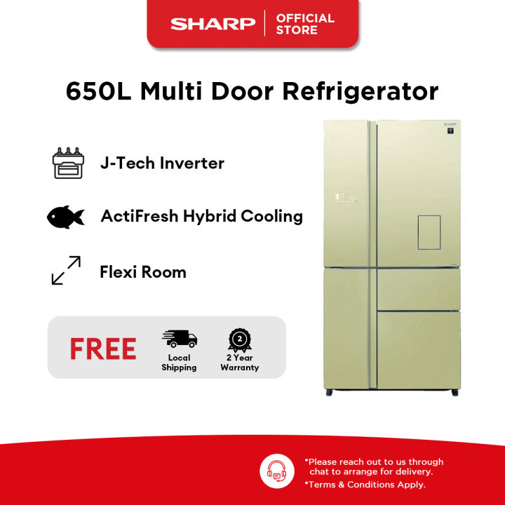 SHARP 650L 5 Doors Inverter Refrigerator SJFX660WCG with Auto Ice Maker Lazada Singapore