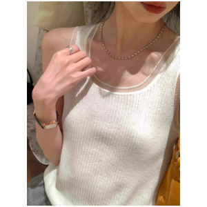 HUOLISI | White Cool Silk Knit Tank Top