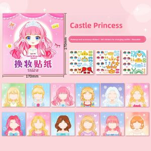 MONLEYTA | Princess Dress-Up Sticker Book Toy For Girls Aged 3-6 Intelligence Enhancement Beautiful Makeup Book Stick-On Illustrations