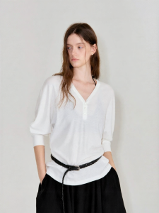 Fano | Áo Thun Henley Tay Batwing Phong Cách Hàn Quốc Chất Liệu Cotton