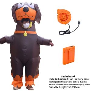 Adult Sausage Dog Inflatable Costume  Role-Playing Animal Themed Party Inflatable Dog Outfit Halloween Carnival Christmas