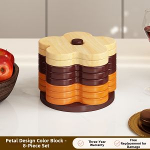 YUHONG | Heat Resistant Wood Coaster Creative Petal Shape