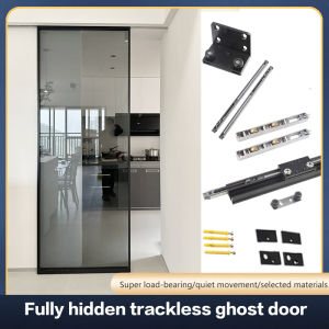Bearing 80kg Fully Hidden Trackless Ghost Door Double Buffer Slide Special Wooden Door Aluminum Frame Door Hardware Accessories