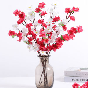 1/5Pcs Peach Blossom Artificial Flowers Bouquet Silk Fake Flowers for Home Decor Garden Wedding Decoration Outdoor Vase Ornament