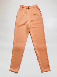 กางเกงขายาว สีโอรส ซิปหลัง