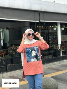 Kaos OVERSIZE wanita basic T-Shirt Panjang Belakang Aldira / kaos jumbo atasan wanita / fashion wanita atasan big size / oversize wanita terbaru kaos fashion atasan jumbo
