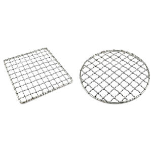 Square Round Camping Grill Grate Mesh Pads Stainless Steel Grilling Net Fire Cooking Outdoor Activities Traveling Picnic
