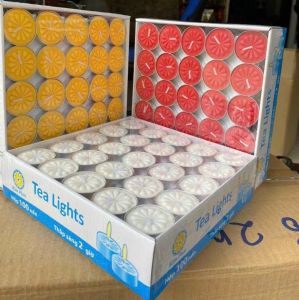 Nến Tealight Hoa Mai hộp 100 viên có 7 sắc màu