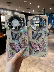 Retro Floral Butterfly Full Cover Anti-Fall Shell for Huawei Mate60 Series New Womens Model Ins Style Protective Case