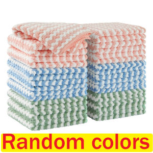 Microfiber Cleaning Cloth Velvet Thickened Dishcloths High Absorbent Scouring Kitchen Washing Dish Rags Household Wipe Towels