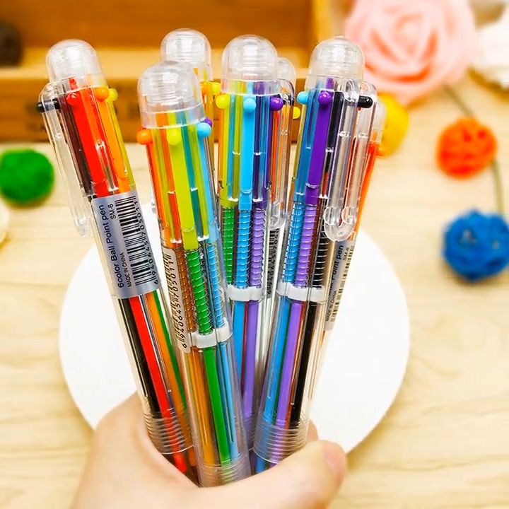 5-Pack 6-in-1 Multi-Color Ballpoint Pens – Fun Assorted Colors For School, Office & Kids