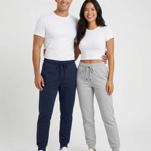 Men Terry Cotton Jogger Pants Plain | Premium Casual Drawstring Sweat Joggers Cuffed Ankle | Size M-2XL