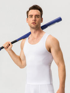 Mens Fitness Sports Vest Running Training Tight Clothes Sleeveless Moisture Wicking Quick Dry T-Shirt Polyester Fabric