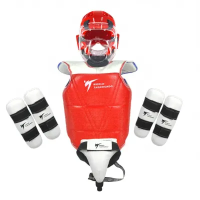 Taekwondo Protective Gear Full Set of Kids Competition Type Thickened Actual Combat Equipment Five-Piece Set Eight-Piece Set Body Protection Training Set