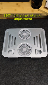 Adjustable Laptop Stand with Dual Fan Cooling 360° Rotating Notebook Holder Ergonomic Height Adjustable Support for MacBook & Laptop