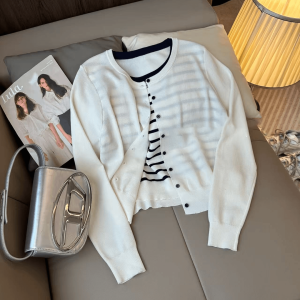 Stylish French Elegant Loose Two-in-one Look Knitwear