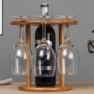 สไตล์ยุโรป ไม้เนื้อแข็ง ชั้นวางแก้วไวน์แดงแบบคว่ำ สำหรับใช้ในบ้าน โต๊ะบาร์ แก้วน้ำแก้วเท้าสูง ที่วางแก้วไวน์แขวนไม้ไผ่