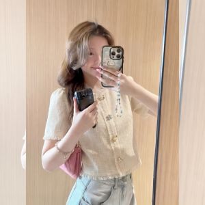 PAIBOLI | Oversized Yellow Stylish Summer Short Sleeve Round Neck Shirt