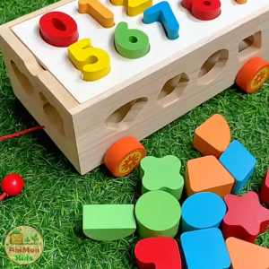 Xe Kéo Gỗ Thả Số & Hình Khối | Đồ Chơi Giáo Dục Giúp Bé Làm Quen Số Đếm Hình Dạng Và Khả Năng Phối Hợp Vận Động