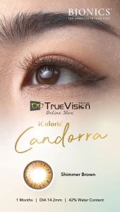Bionics Icoloris Candorra Monthly Coloured Lens 14.2mm 55% Water contain **BUY 2 FREE 1 SOLUTION**