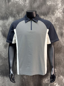 Mens Loose Fit Short Sleeve Polo Shirt Half Zip Thin Quick Dry T-Shirt Upper Apparel Color Block High End Feeling Summer Fashion