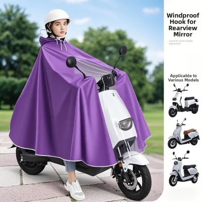 Rainproof Oversized Riding Poncho for E-bikes Motorcycles Electric Scooters