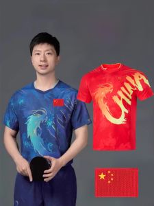 Quick Dry Short Sleeve Childrens Table Tennis Uniform Paris Team Dragon Suit New Model Printed Word Sports Fitness Wear